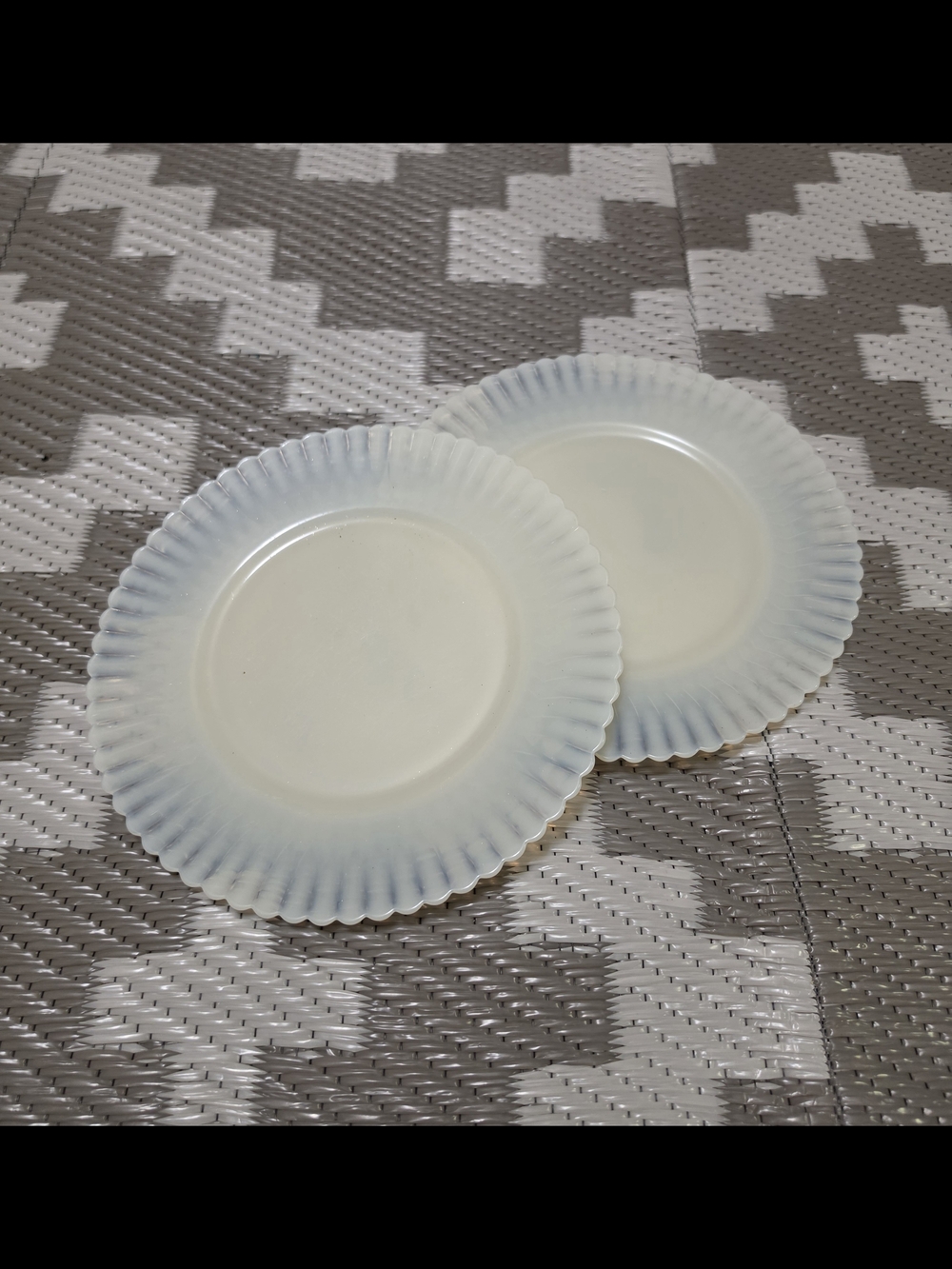 Vintage Fire-King Anchor Hocking Moonstone Opalescent Iridescent Salad Plates